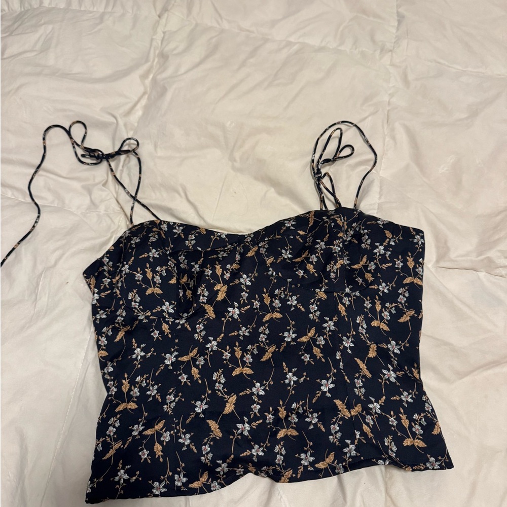 Floral Black Camisole Top